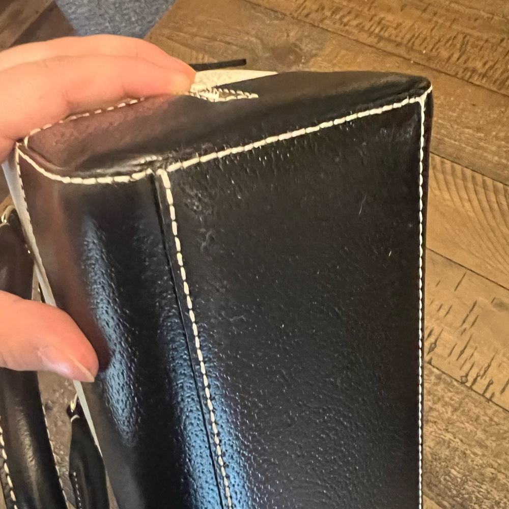 Kate Spade Black and Cream Satchel with Sleek Design - Picture 7 of 9